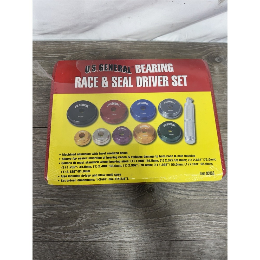 US General 95853 Bearing Race & Seal Driver Kit - 10 Pieces New!!